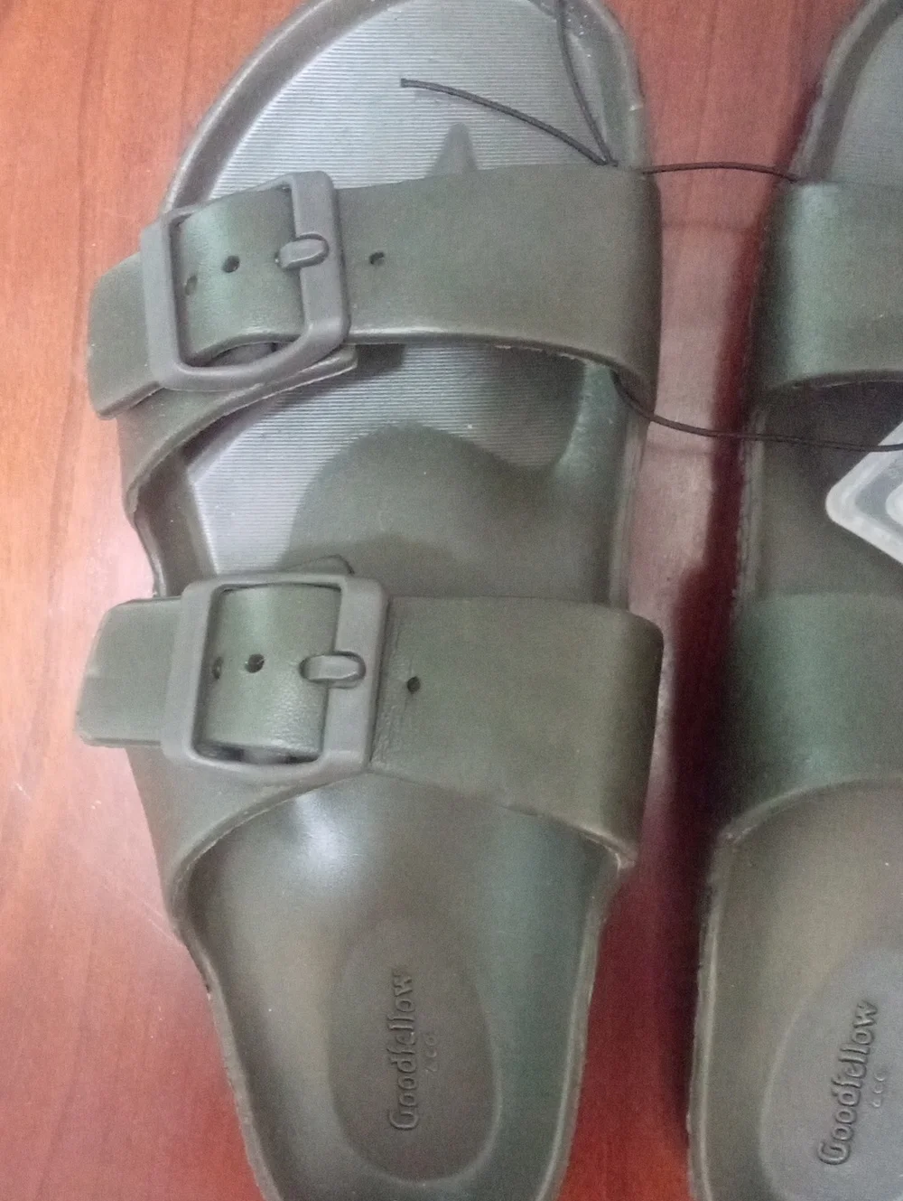 Goodfellow Men's Olive Green Double-Buckle Slide Sandals Sz 8 NWT